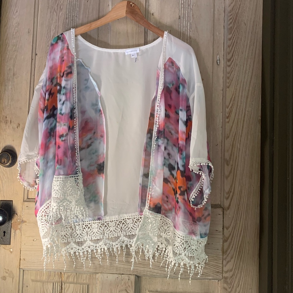Breezy Floral Printed Kimono Cardigan Cover-up